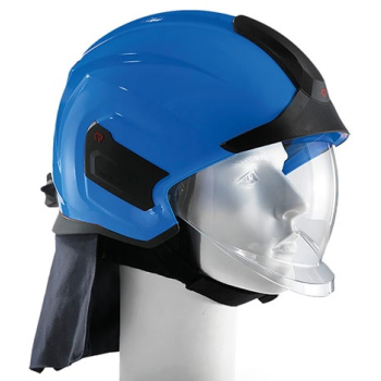 HEŁM BOJOWY HEROS TITAN Z PRZYŁBICĄ, OSŁONĄ KARKU I KRAWĘDZI, KOLOR NIEBIESKI, RAL 5015, CNBOP
