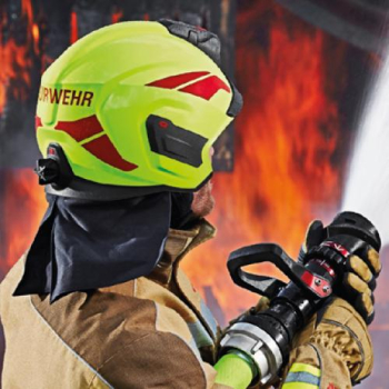 HEŁM BOJOWY HEROS TITAN Z PRZYŁBICĄ, OSŁONĄ KARKU I KRAWĘDZI, KOLOR CZARNY, RAL 9004, CNBOP