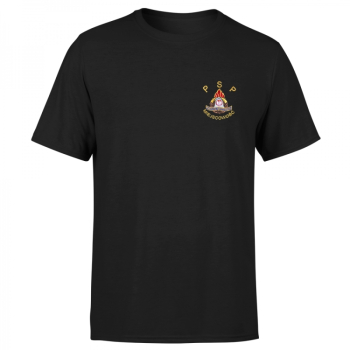 Koszulka T-shirt z wyhaftowanym logo PSP,nazwą miejscowości oraz napisem STRAŻ