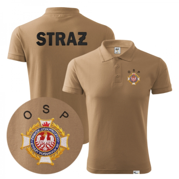 Koszulka Polo strażacka logo ZOSP- haft piaskowa