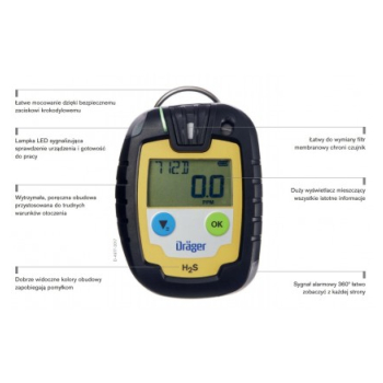 PAC 6000-Dräger-H2S- Detektor jednogazowy SIARKOWODORU